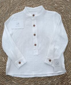 Camisa bambula cuello mao