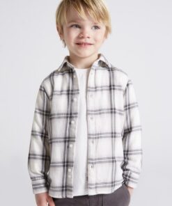 Camisa manga larga de cuadros para niño ECOFRIENDS