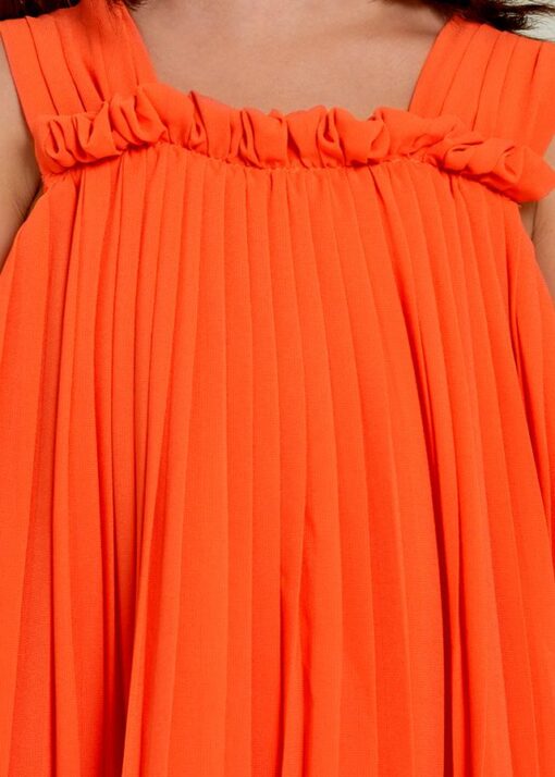 Vestido plisado de gasa para niña. - Imagen 5