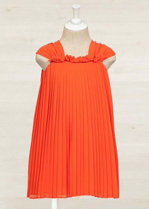 Vestido plisado de gasa para niña. - Imagen 4