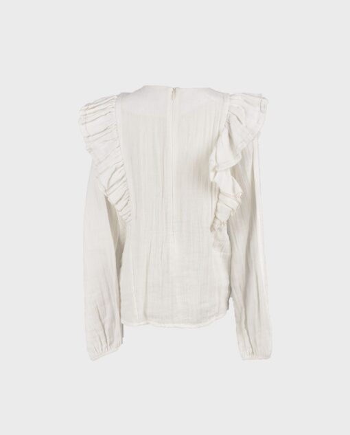 Blusa niña bambula crudo volantes - Imagen 4
