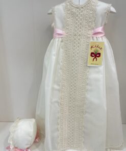 Batón Sin Manga , entredos con Lazos Rosa Bebé.