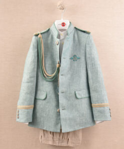 TRAJE ALMIRANTE LINO MAO 3 PIEZAS, Verde/Arena