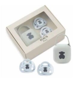 Set 2 Chupetes + Caja Bear , Celeste