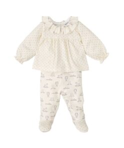 Conjunto polaina de bebé niña con microestampado SAUCE