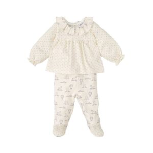 Conjunto polaina de bebé niña con microestampado SAUCE