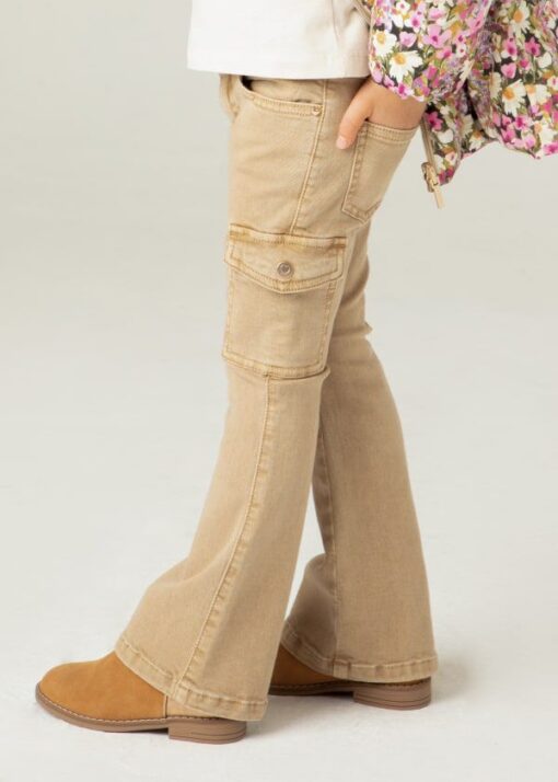 Pantalón sarga cargo flare - Imagen 3